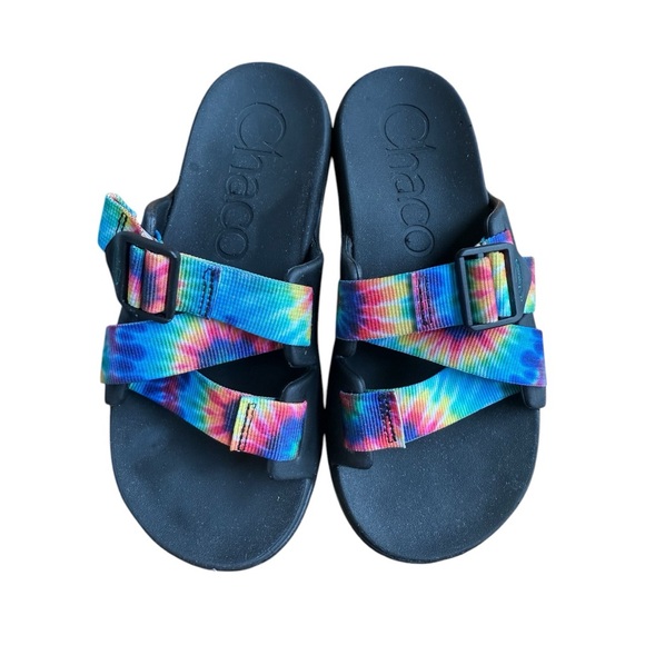[Chaco] Chillos Slides in Rainbow Tie Dye - Picture 5 of 5
